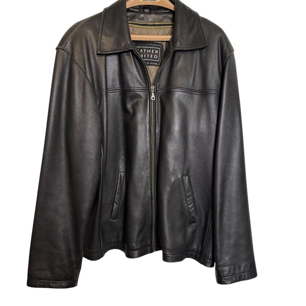 Leather Limited Men's Black Leather Jacket Large Zip-Out Thermolite® Lining